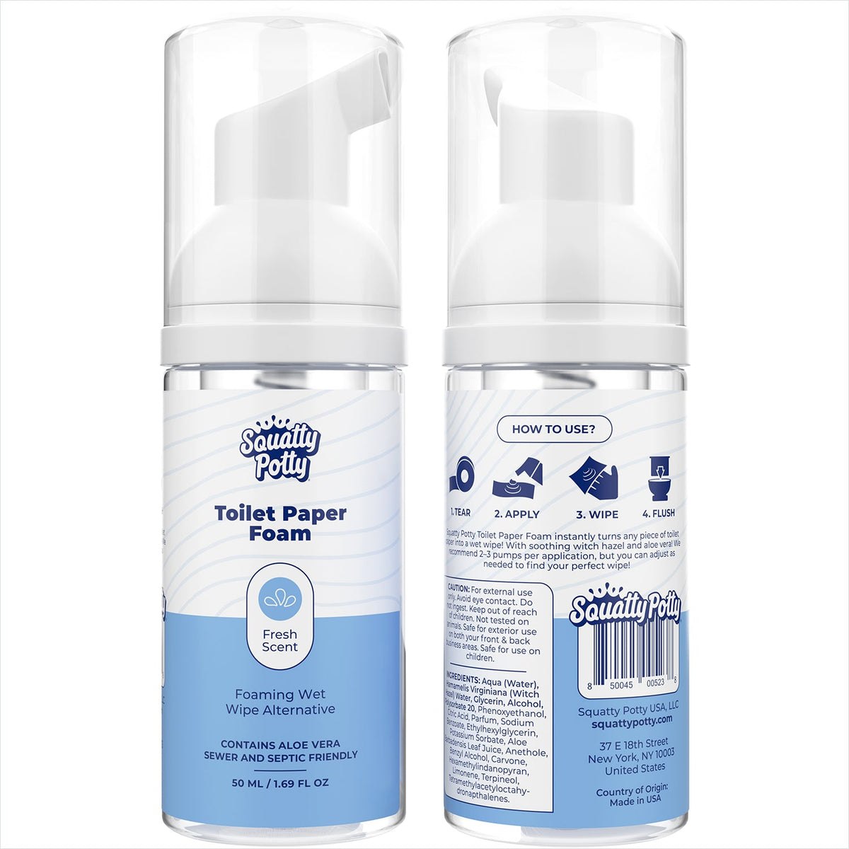 Toilet Paper Foam Instant Wet Wipe 2 Pack